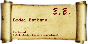 Bodai Barbara névjegykártya
